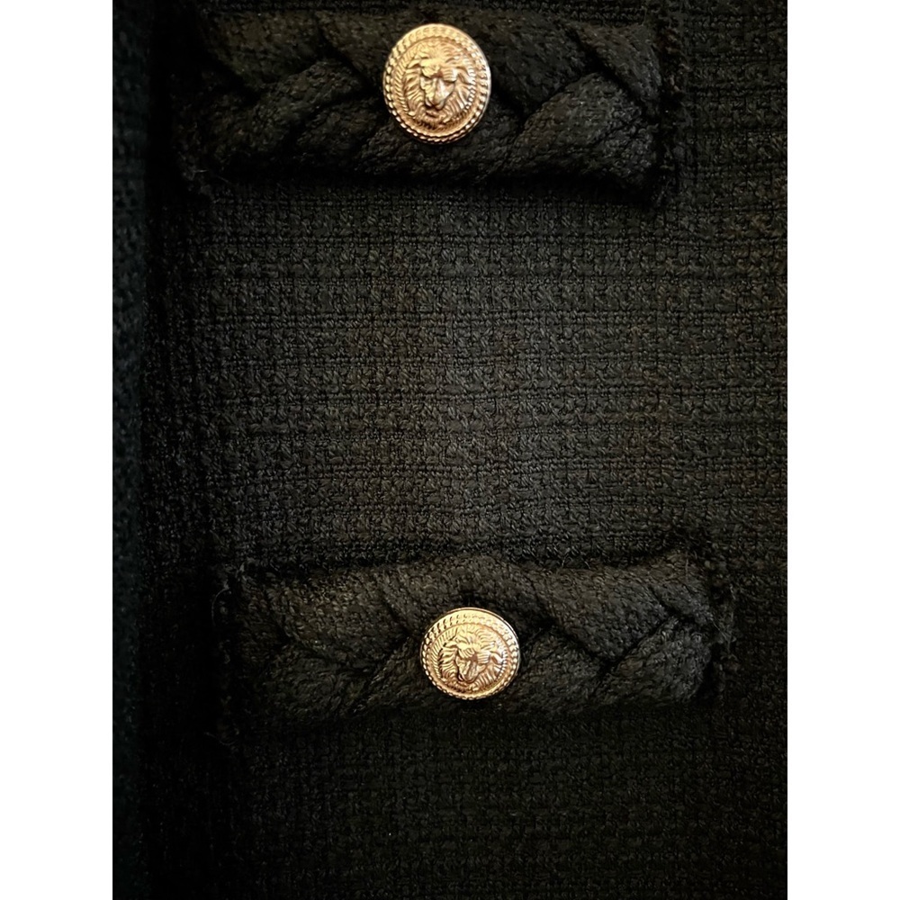 LAST 1! Tweed Black Fully Lined Hidden Zip Faux Pocket Gold Lion Buttons Dress! - Picture 7 of 7